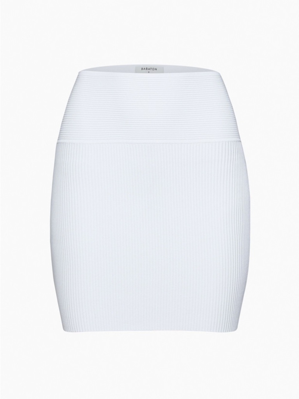 Babaton Andres Sculpt Knit Mini Skirt Ribbed White